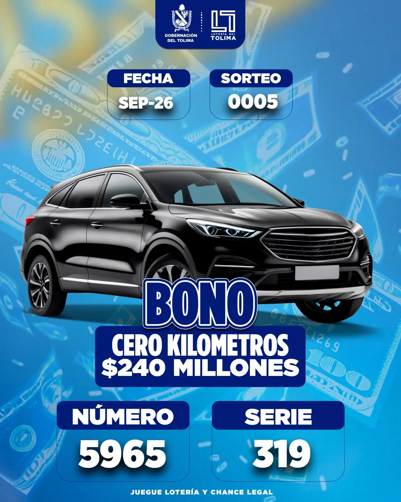 LOTERIA TOLIMA ¡YA TENEMOS RESULTADOS!  8931  SERIE 352
