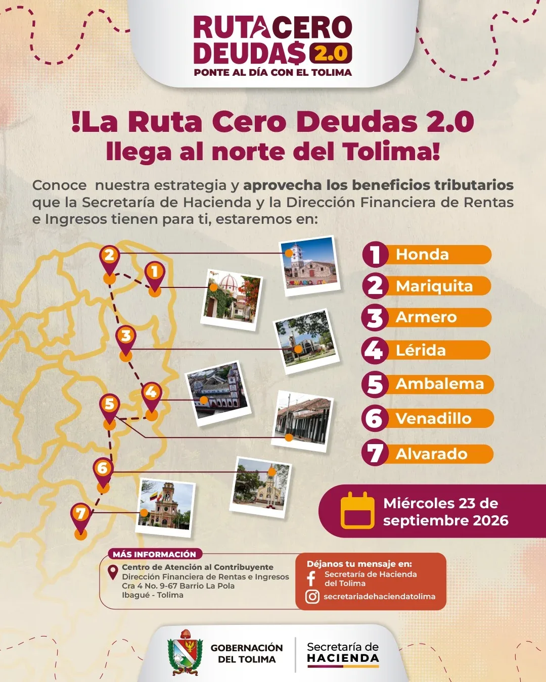 La Ruta Cero Deudas 2.0 llega al norte del Tolima