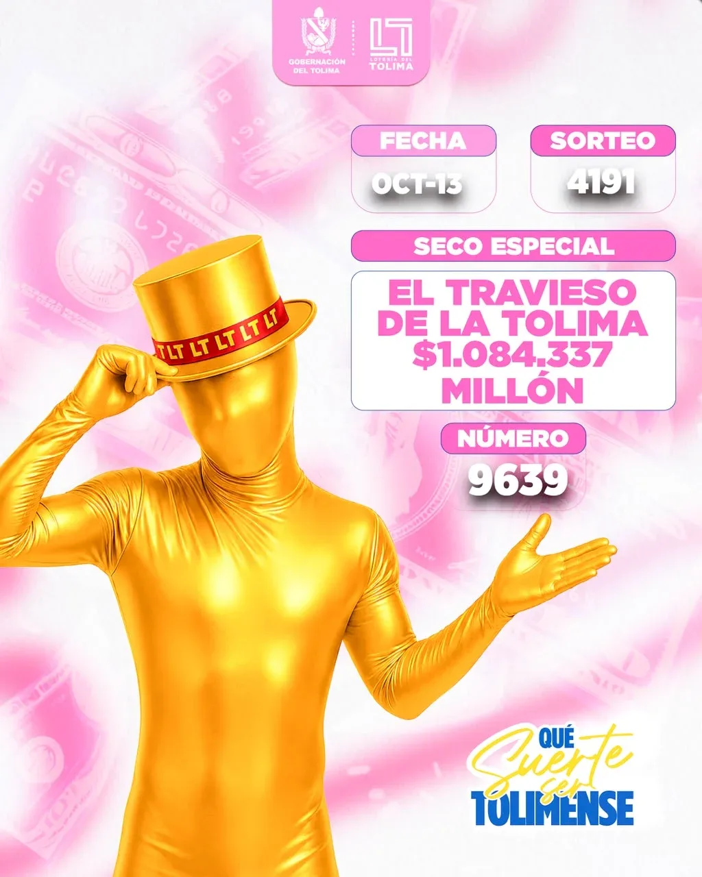Loteria Tolima sorteo 4191