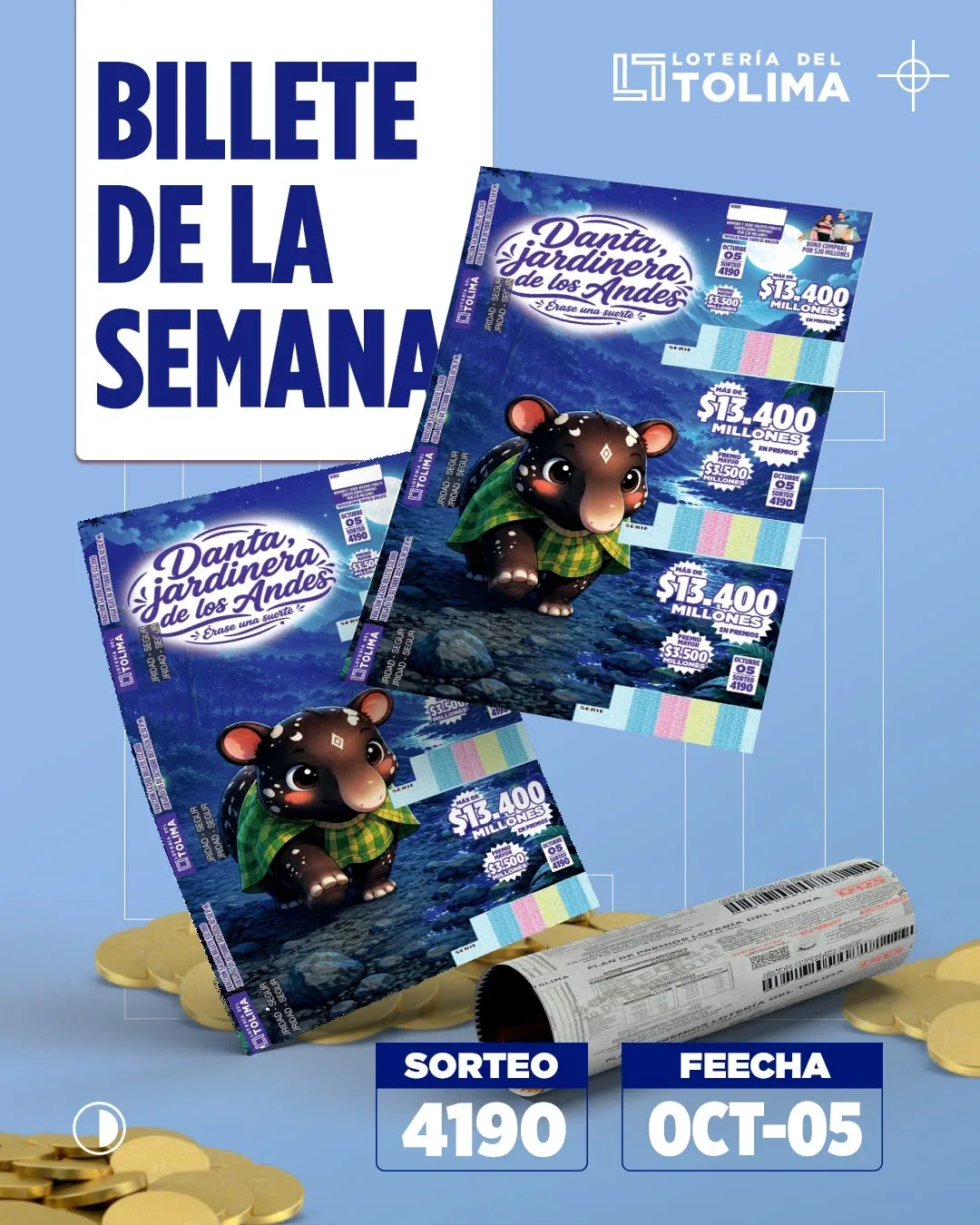 Loteria Tolima  Este es el billete de la semana