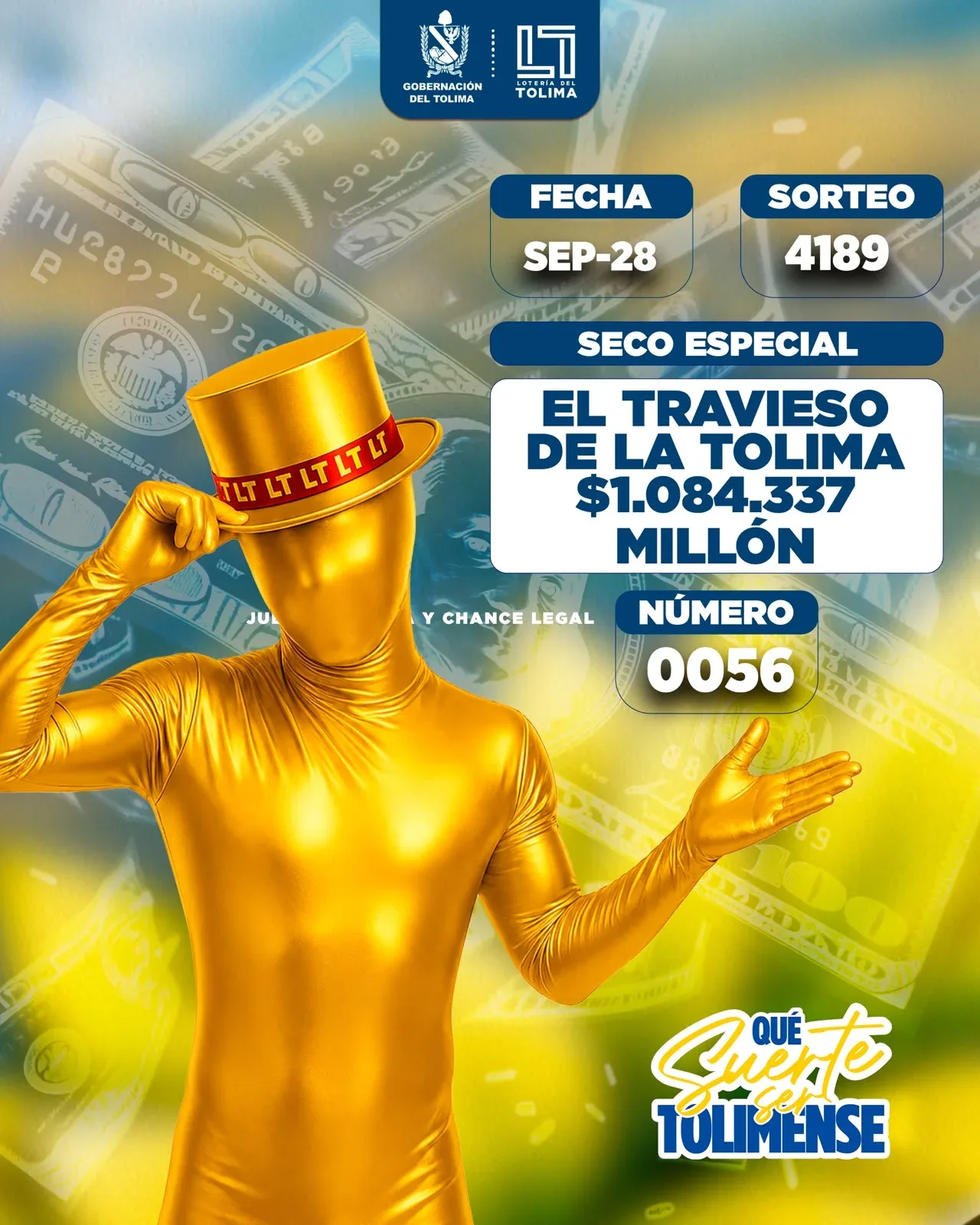 Lpoteria del Tolima sorteo 4189