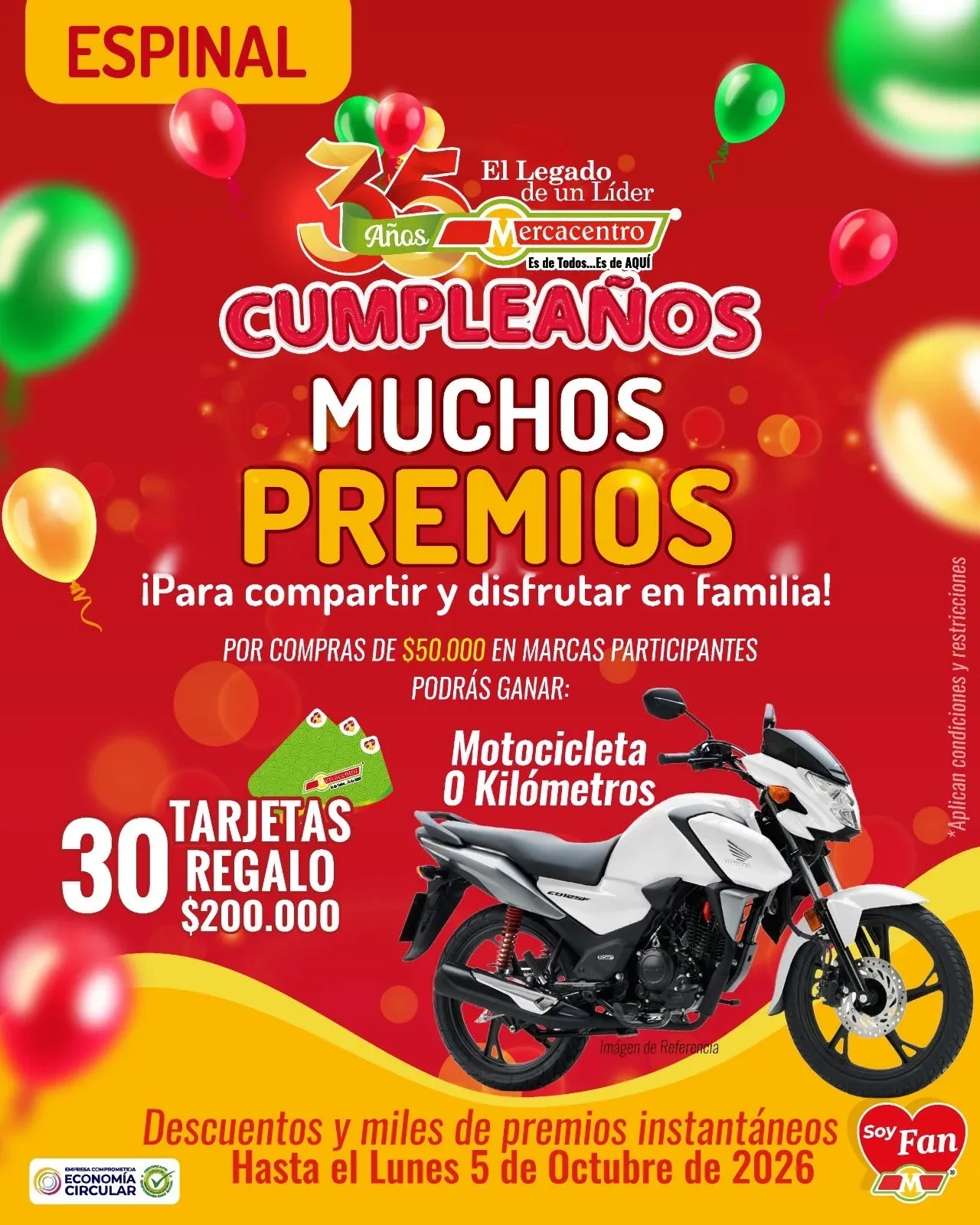 Mercacentro Ultimos dias premios 35 años