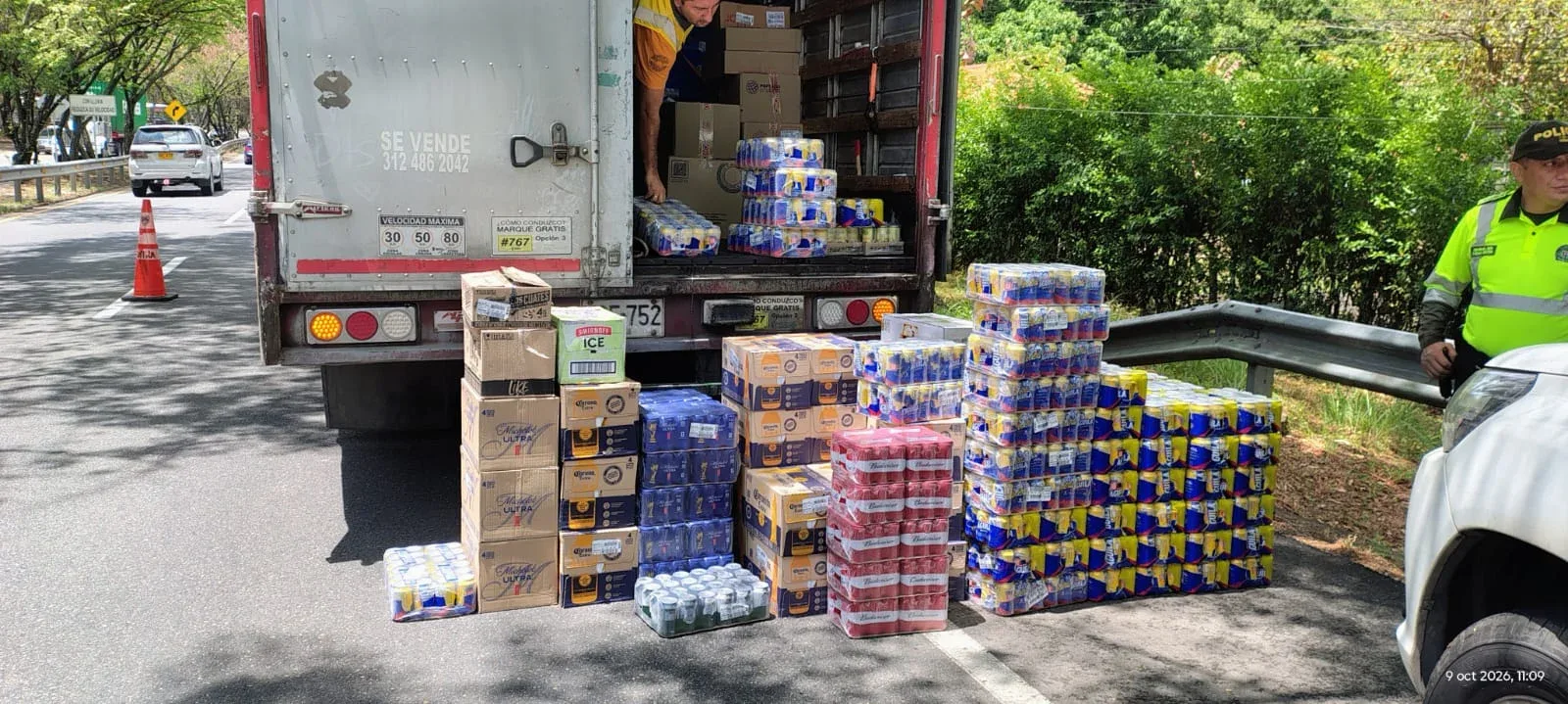 Golpe al contrabando en el Tolima: GOAT incautó más de 3.500 cervezas y aperitivos en vías de Melgar