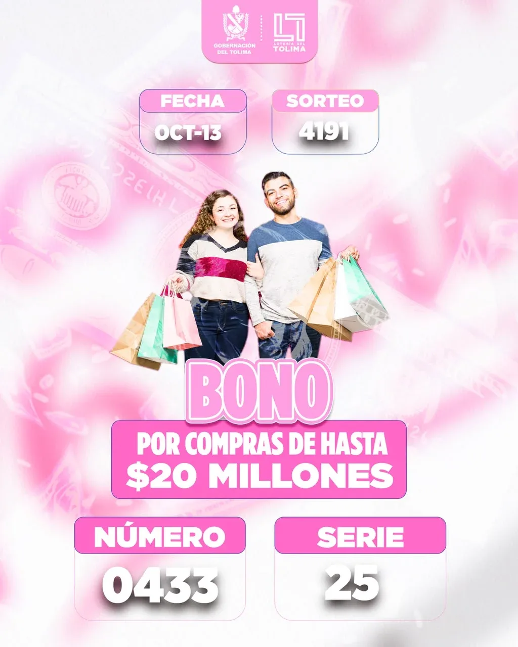 Loteria Tolima sorteo 4191