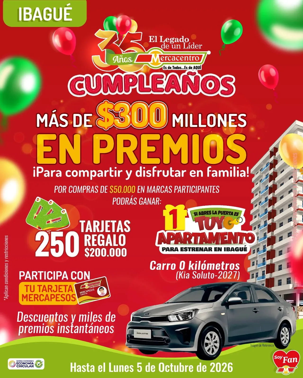 Mercacentro Ultimos dias premios 35 años