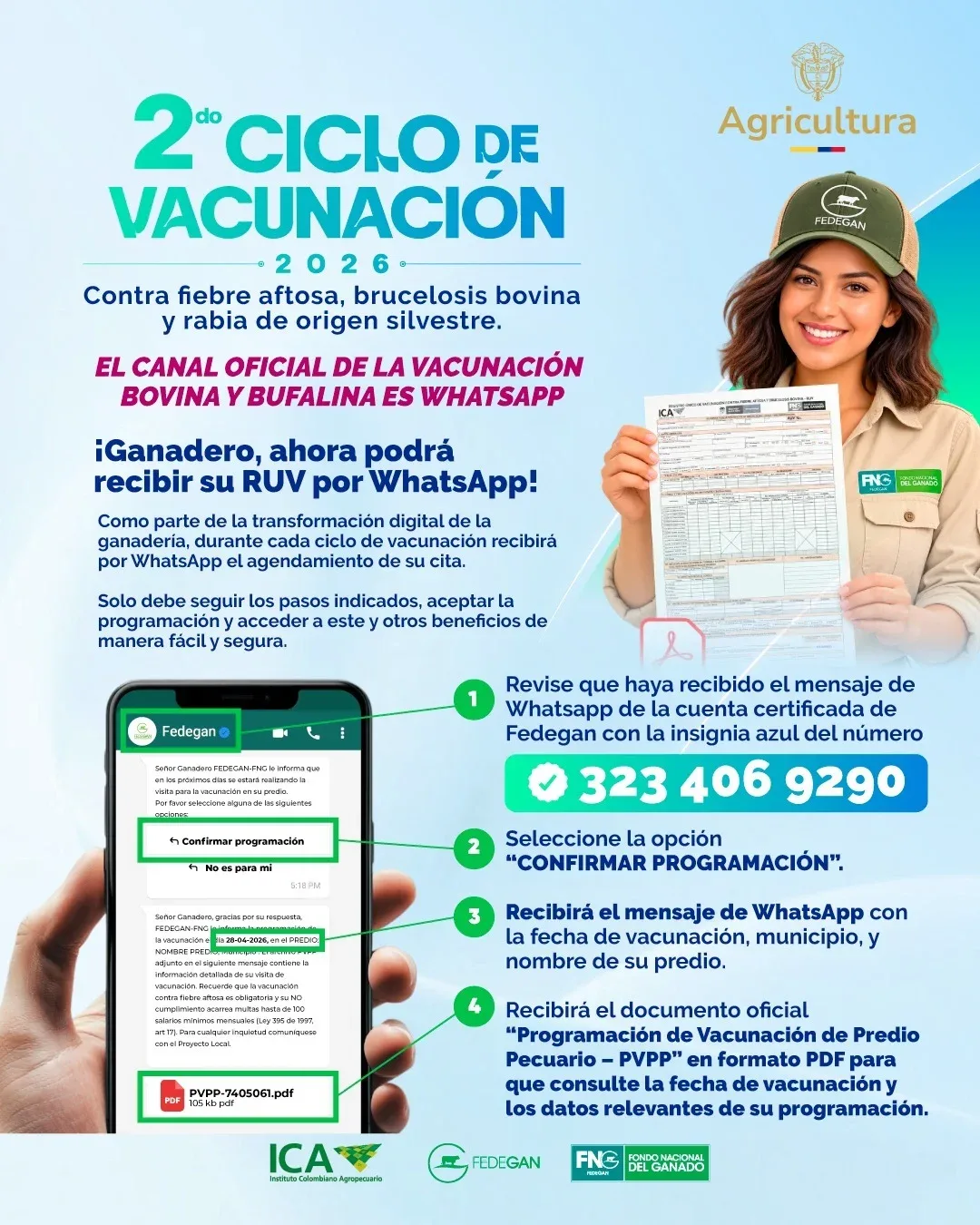 Conozca las novedades tecnológicas que implementará FEDEGÁN-FNG durante el II Ciclo de Vacunación contra aftosa
