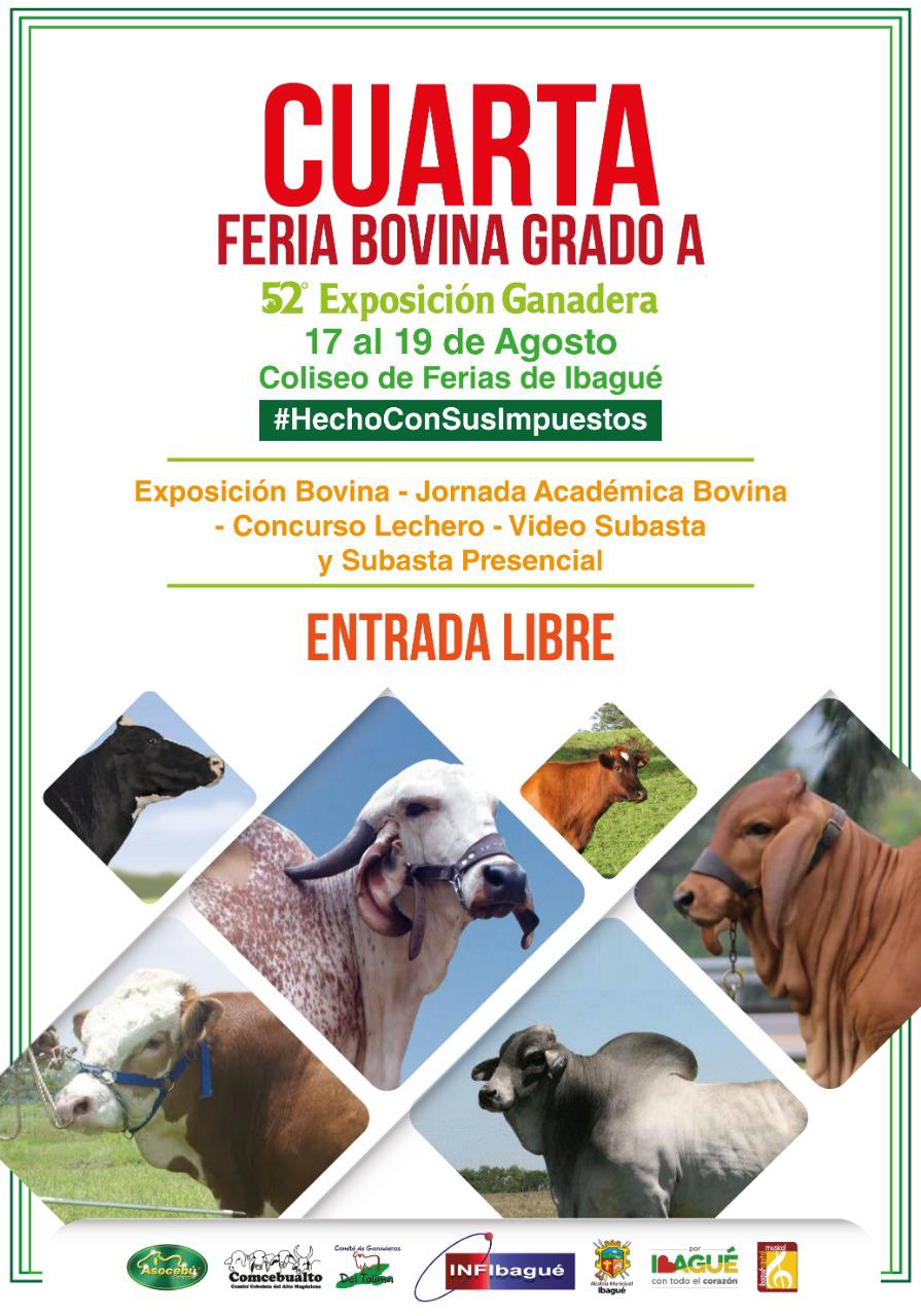Cuarta Feria Bovina Grado A y 52° Exposición Ganadera de Ibagué