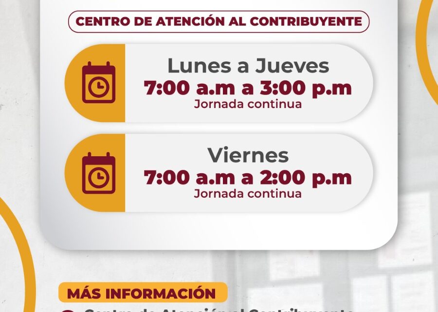 La Secretaría de Hacienda del Tolima los horarios de atención al Contribuyente