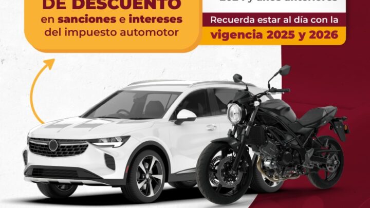 Descuento del 60% en sanciones e intereses del impuesto automotor en el Tolima.
