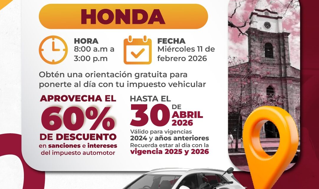 Ruta Cero Deudas llega hoy a Honda con descuentos de hasta el 60% en sanciones e intereses