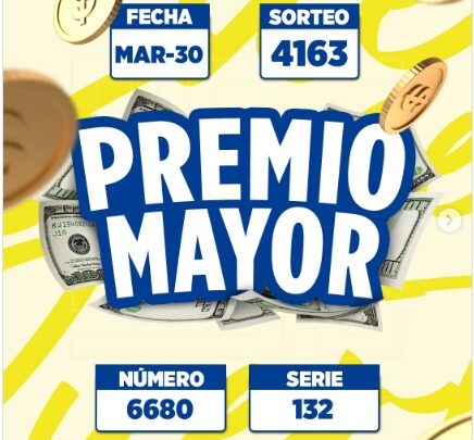 Loteria Tolima Resultados sorteo #4163 del 30 marzo 2026