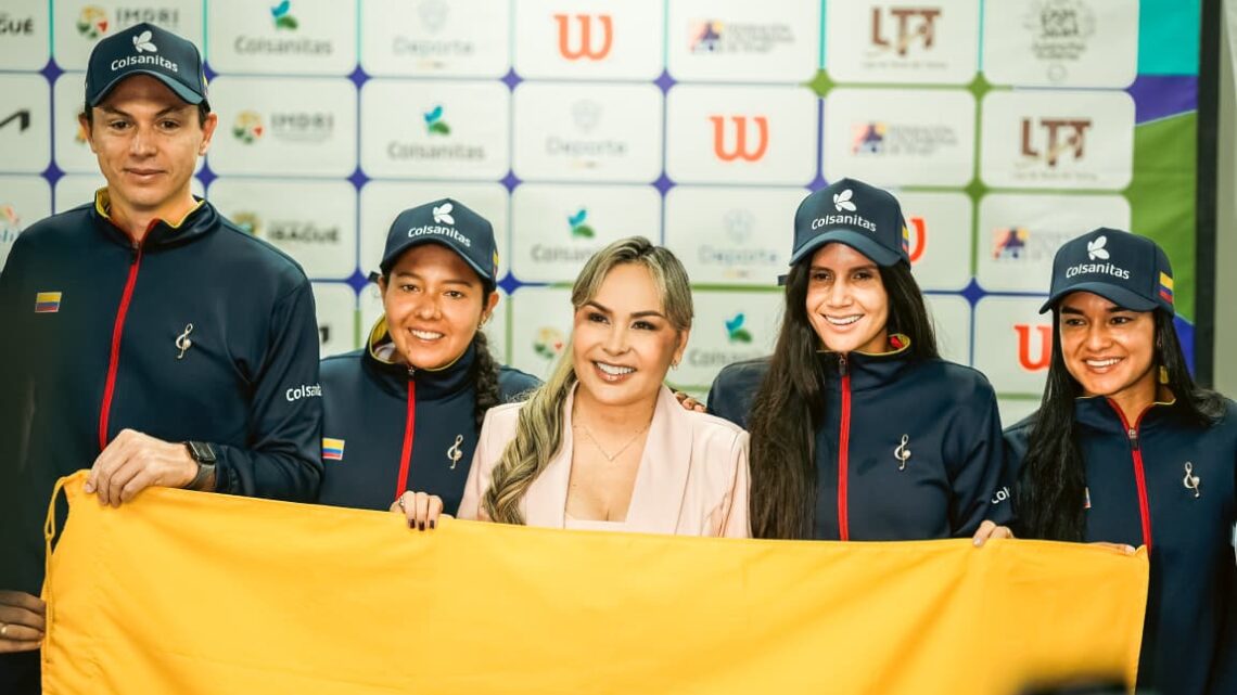 Alcaldesa Johana Aranda entregó bandera a delegación de Colombia que estará en la ‘Billie Jean King Cup’ en Ibagué