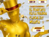 Lotería Tolima sorteo 4166 del Fecha: 20 de abril