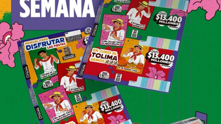 Lotería Tolima Sorteo 4172 – Lunes 1 de Junio.