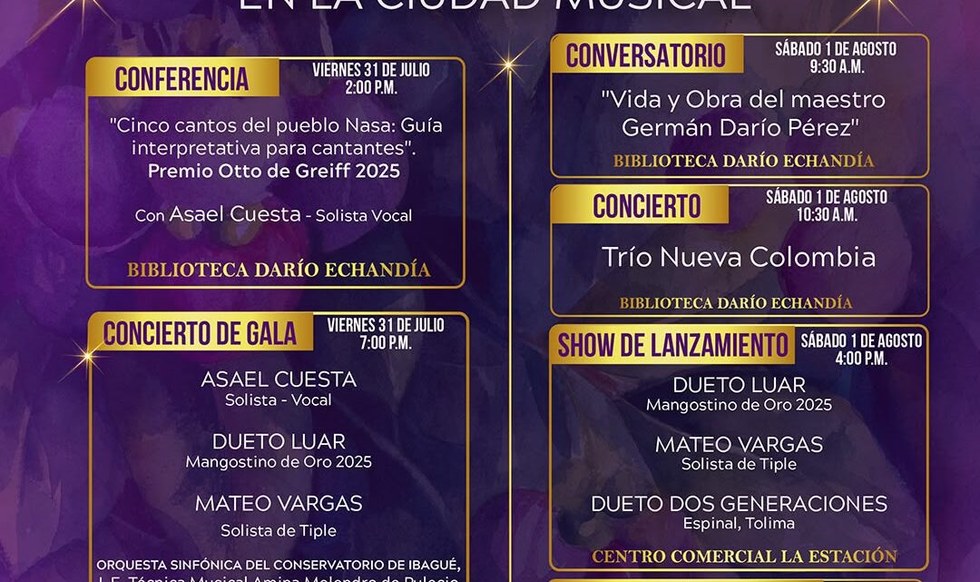 A ritmo de tiple y guitarra, Ibagué enciende la fiesta del 31.° Mangostino de Oro.