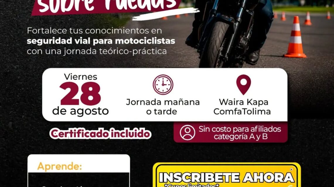 Comfatolima “Familias Seguras sobre ruedas”  capacitación  vial, con certificación.
