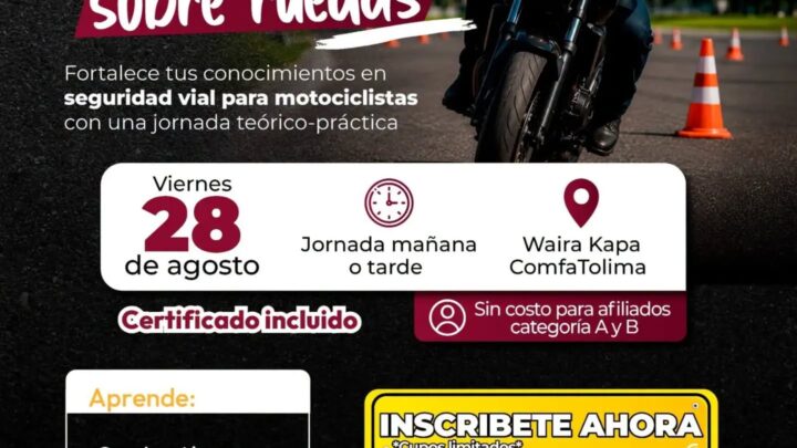 Comfatolima “Familias Seguras sobre ruedas”  capacitación  vial, con certificación.