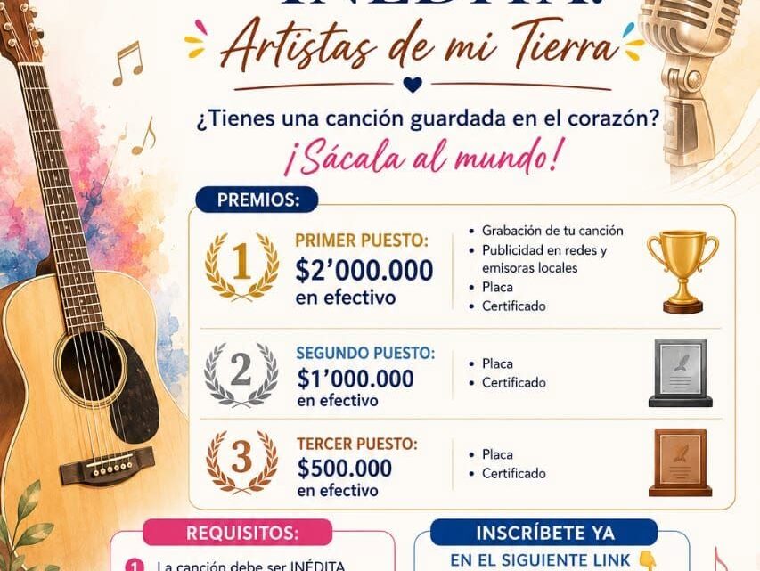 Tolima se prepara para recibir el Primer Festival de la Canción Inédita “Artistas de Mi Tierra”